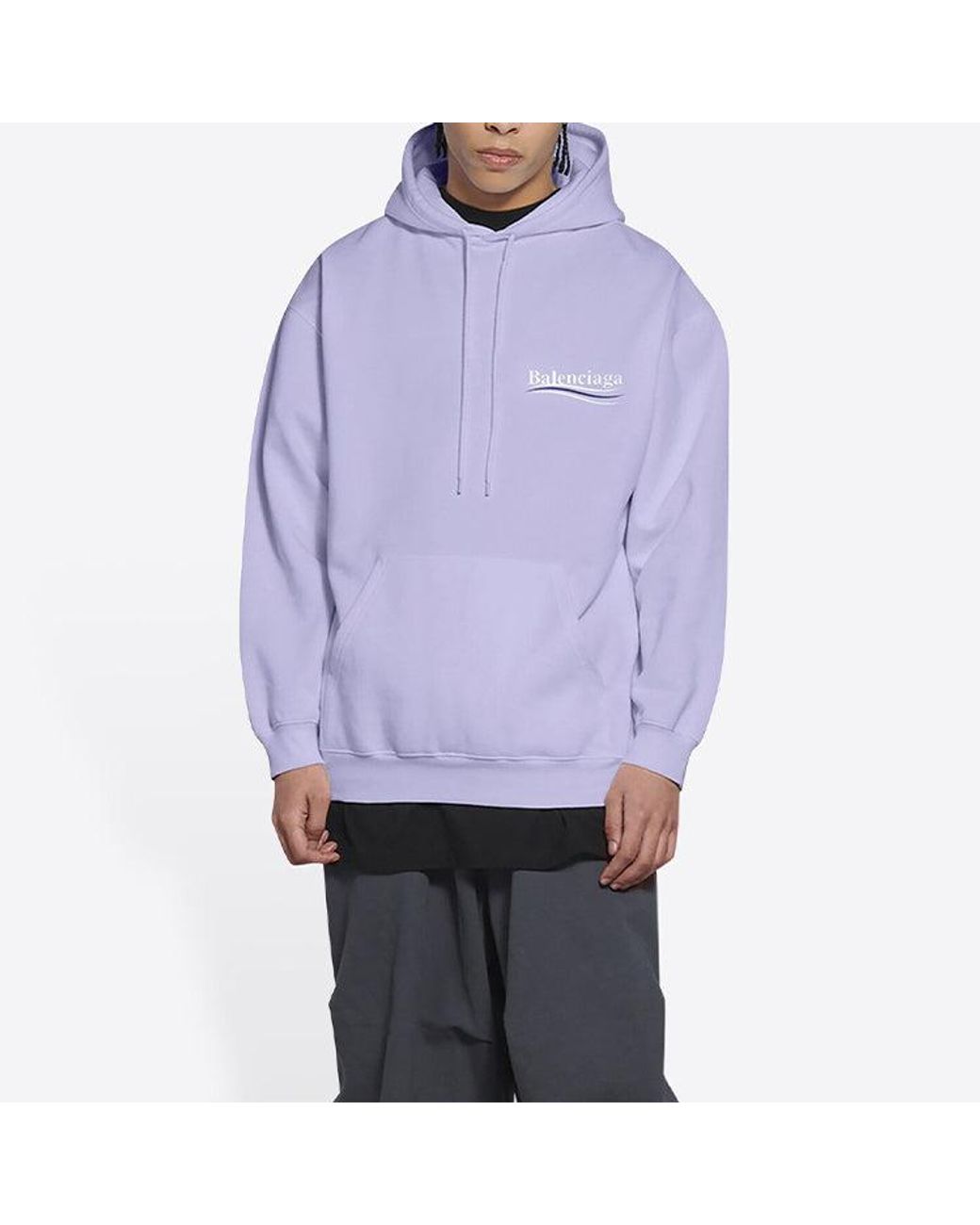 Balenciaga Purple Political Campaign Hoodie Medium Fit for men