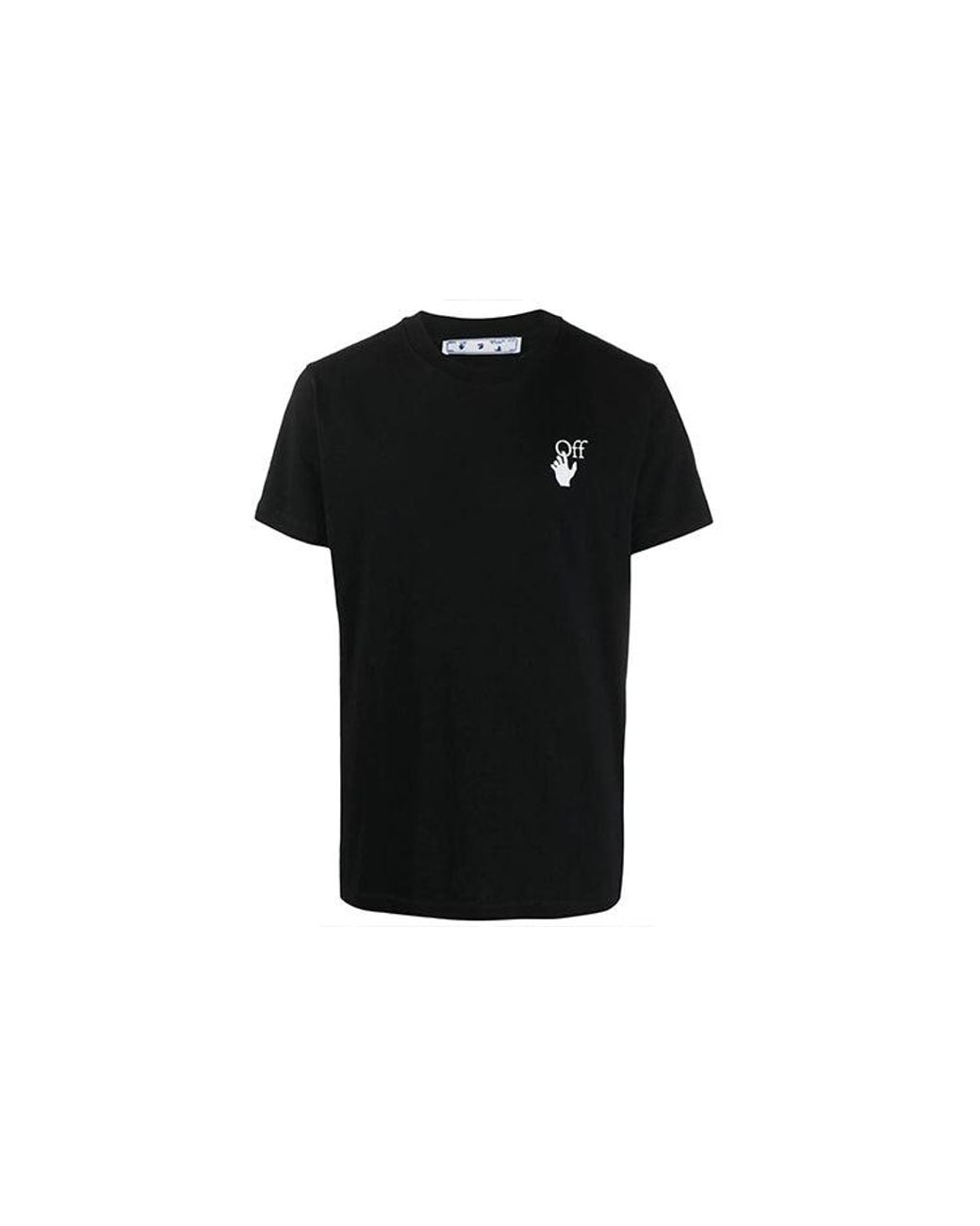Off-White c/o Virgil Abloh Black Ss21 Logo Arrow Printing Pattern Cotton Short Sleeve for men