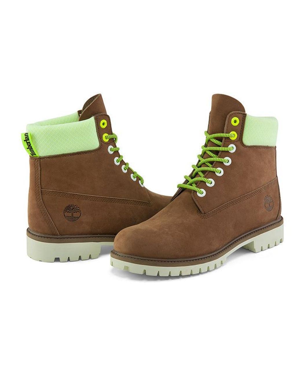 Timberland Brown Hi-Vis Heritage 6 Inch Waterproof Wide Fit Boot 'Dark' for men