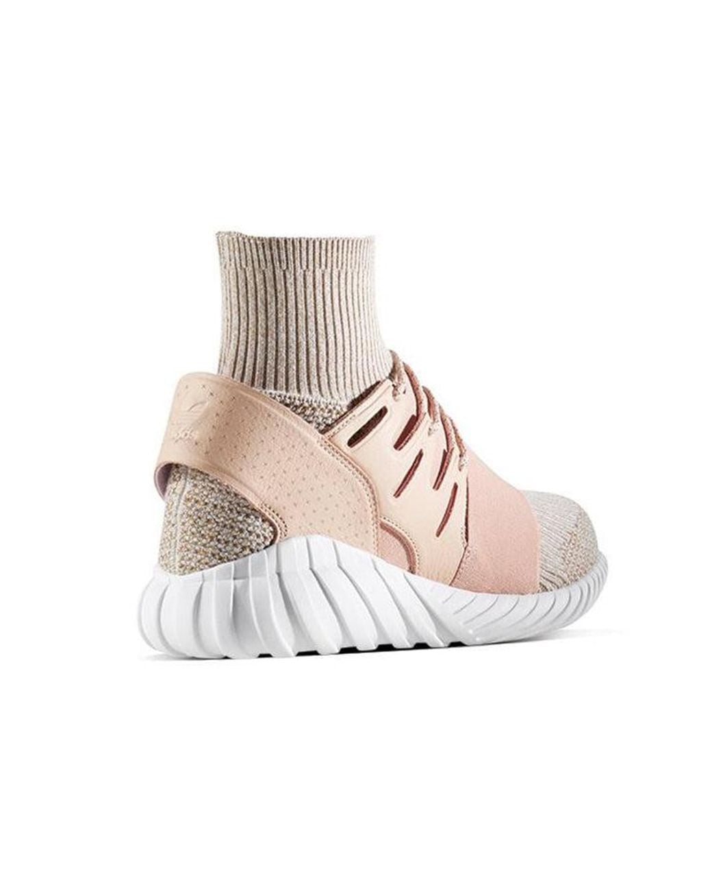 Adidas Brown Tubular Doom Primeknit 'St Pale Nude' for men
