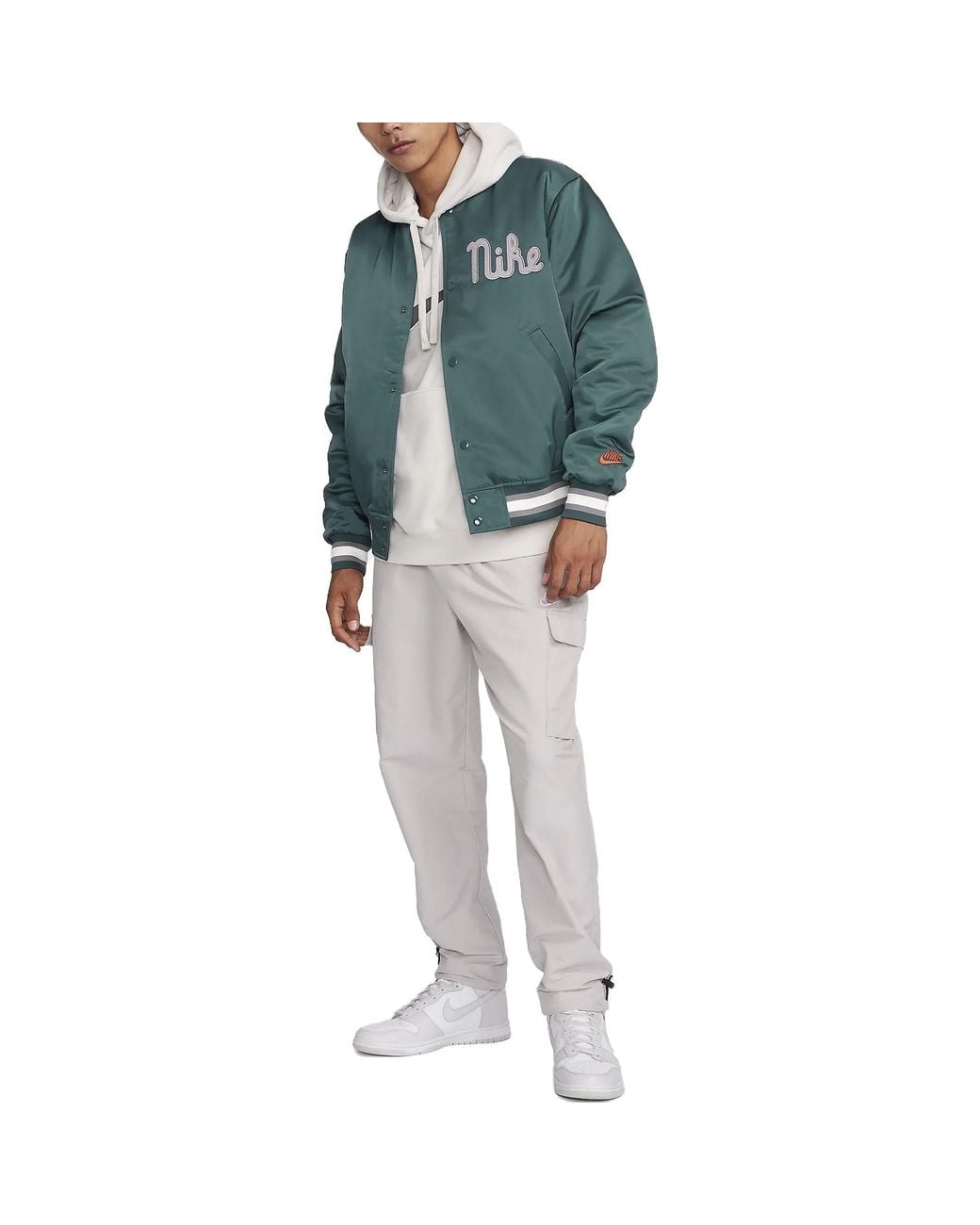Nike Dugout Loose Satin Jacket in Green for Men | Lyst UK