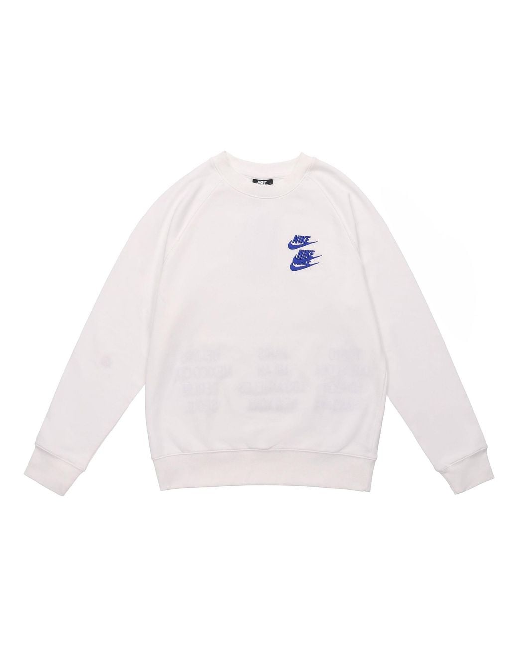 Nike White Embroidered 3 Hook Logo Crew-Neck for men
