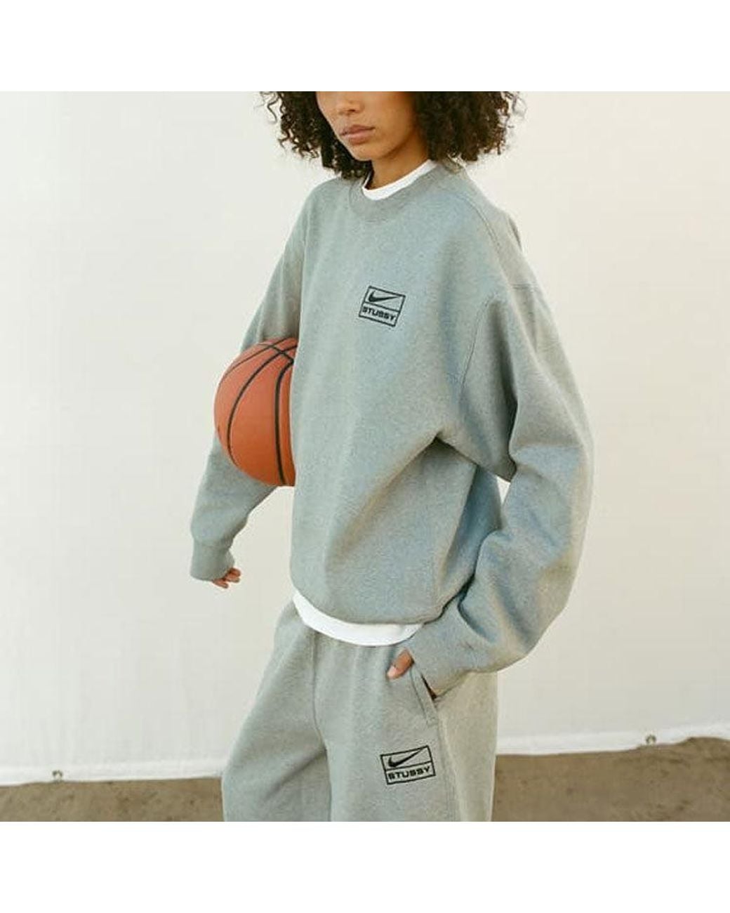 Nike X Stussy Fleece Crew 'Dark Heather' in Grey for Men | Lyst UK