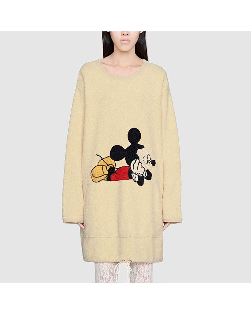 Gucci Natural (Wmns) X Disney Cotton Crew Neck Dress