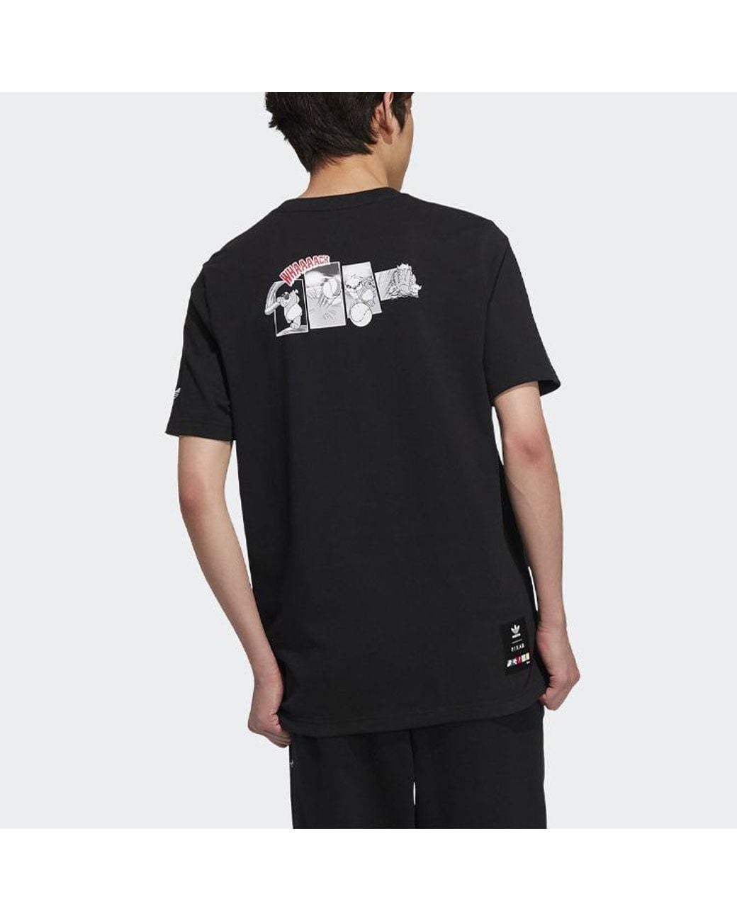 Adidas Black Originals X Pixar Crossover Casual Pattern Printing Short Sleeve Couple Style