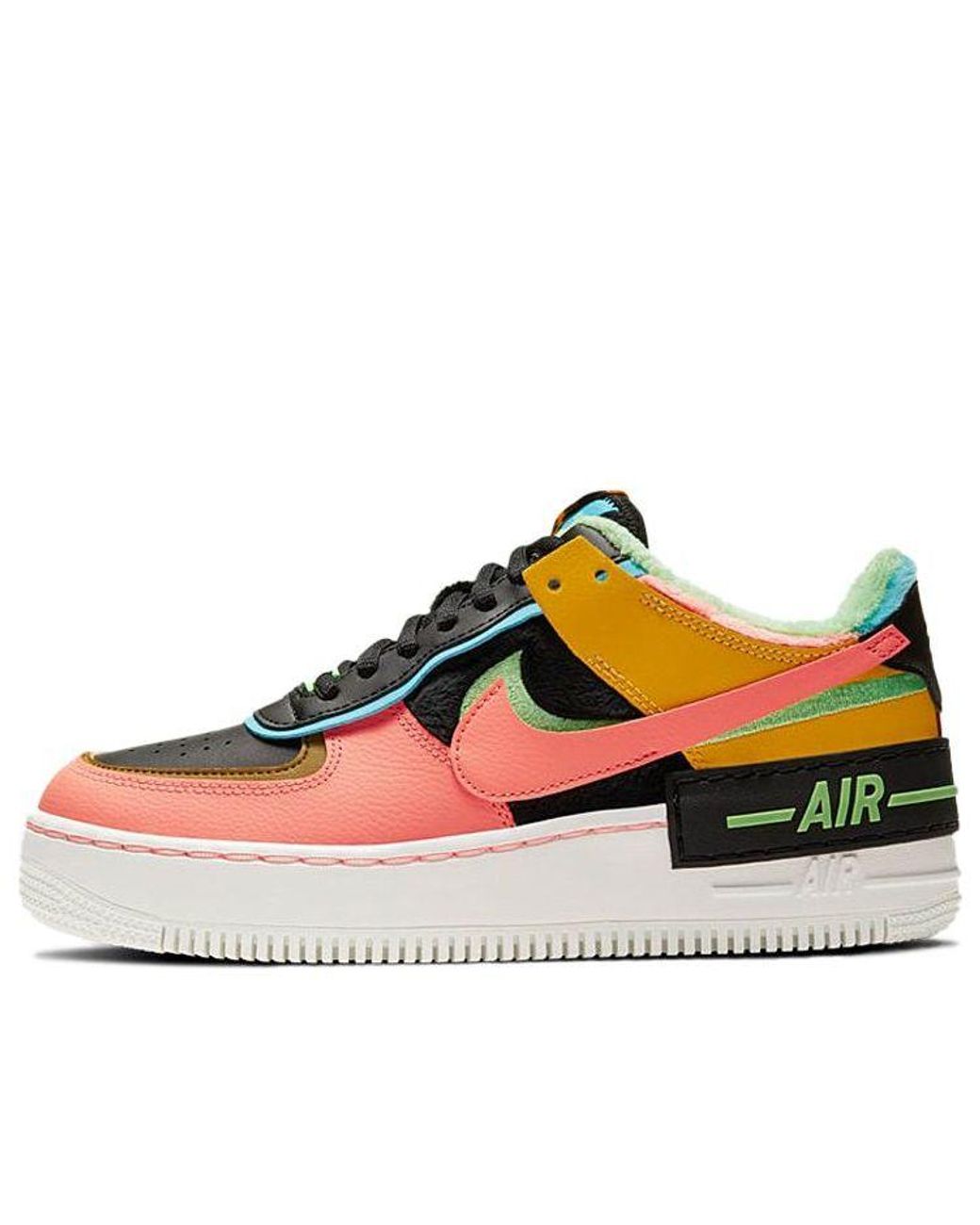Nike Air Force 1 Shadow Se Olive Flak Black/pink/yellow | Lyst