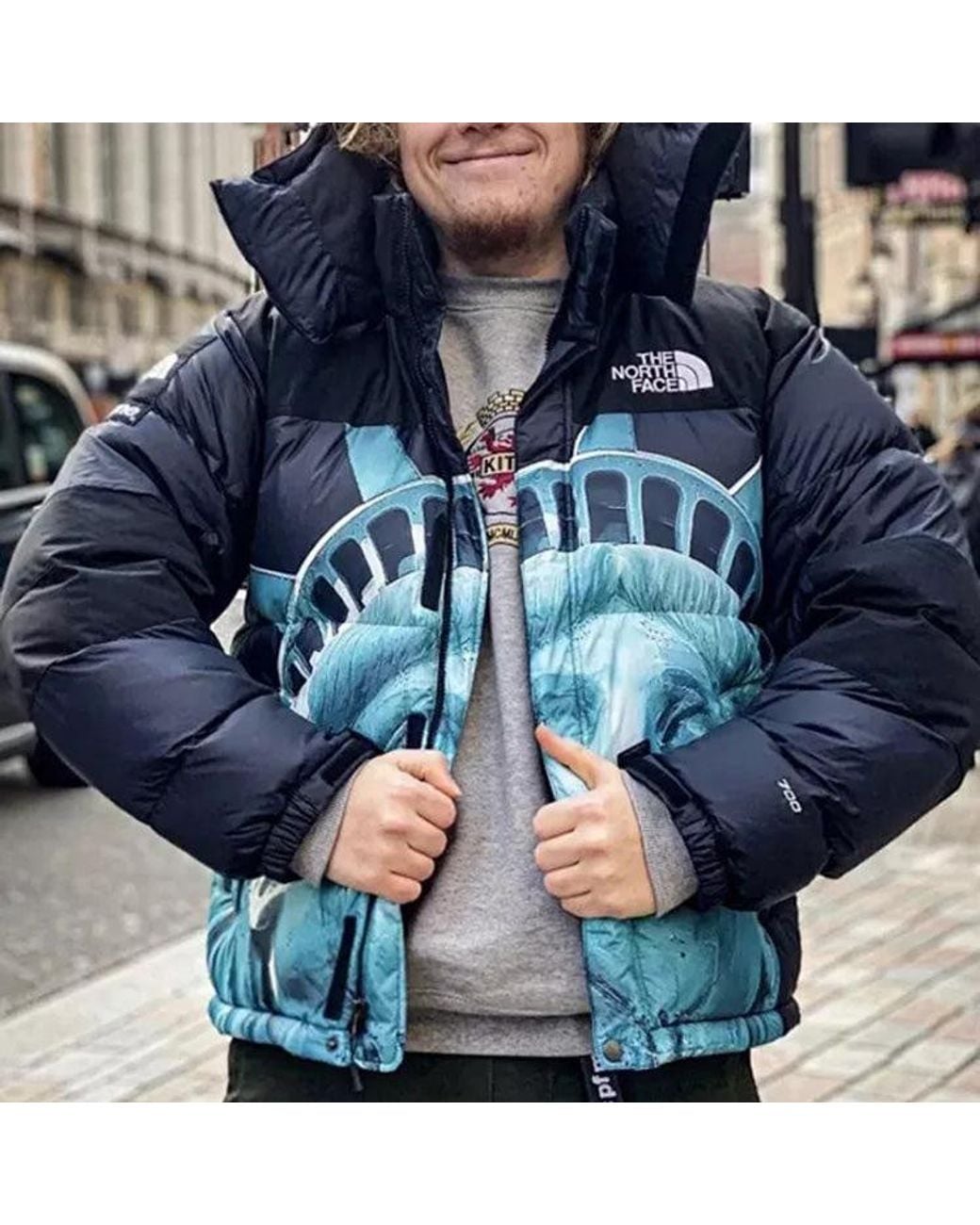Supreme Blue X The North Face Statue Of Liberty Mountain Jacket for men