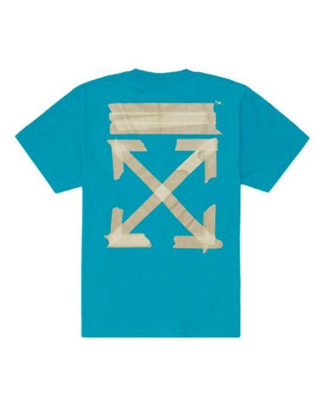 Off-White c/o Virgil Abloh Blue Ss20 Diagonal Arrows Tape Short Sleeve for men