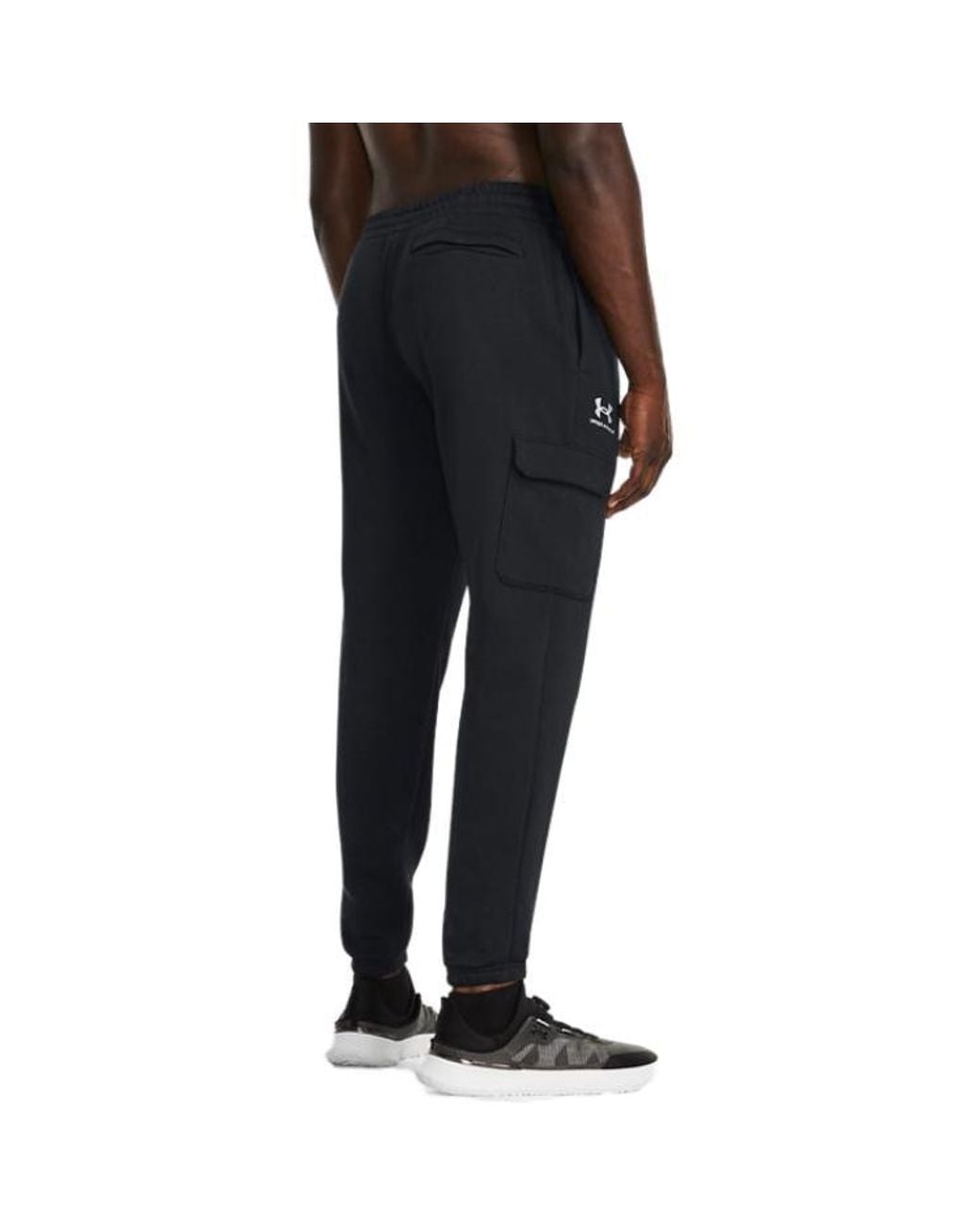 Under Armour Black Essential Fleece Cargo Pants for men