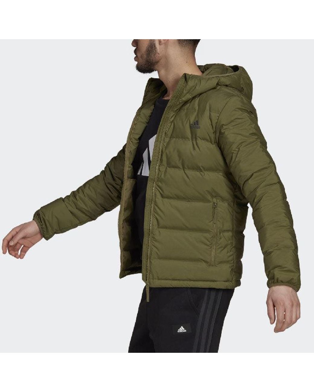 Adidas Green Helionic Hooded Down Jacket for men