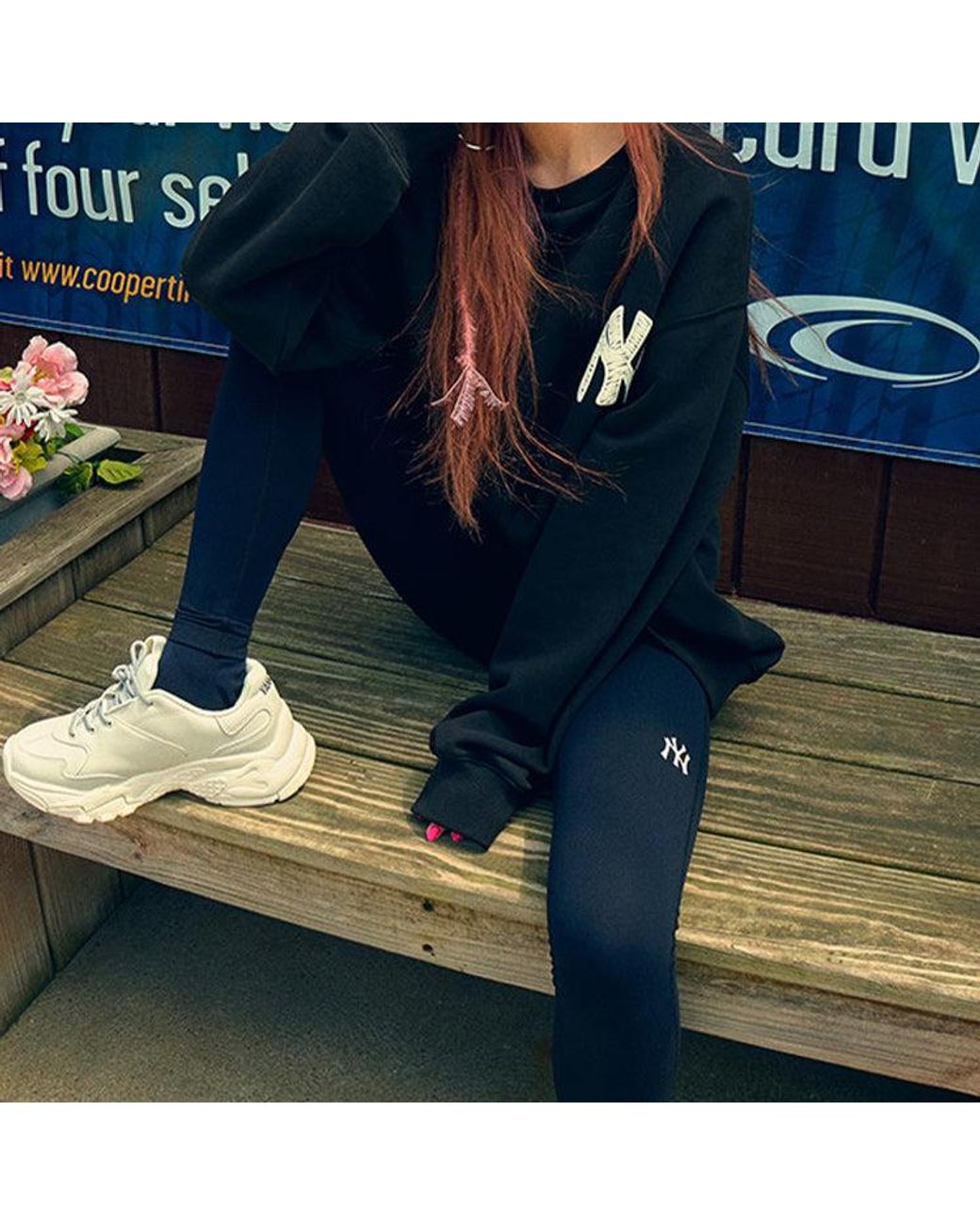 MLB Green Small Label Athleisure Casual Sports Pants