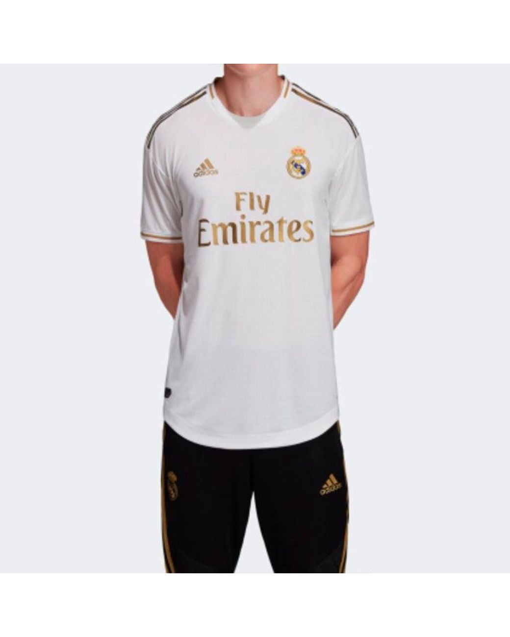 Adidas White Real Madrid 2019/2020 Authentic Match Home Jersey for men