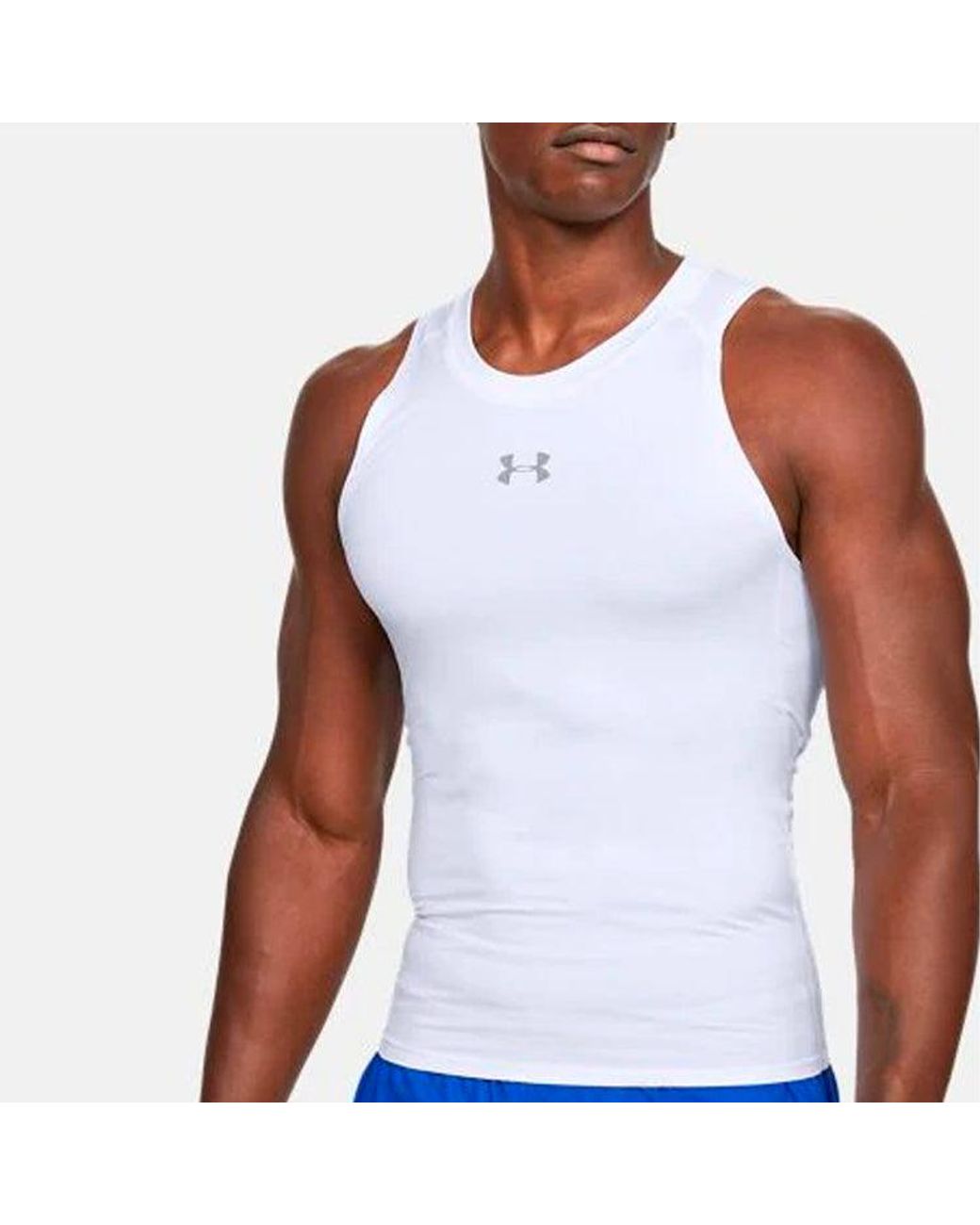 Under Armour White Heatgear Basketball Tank Top for men