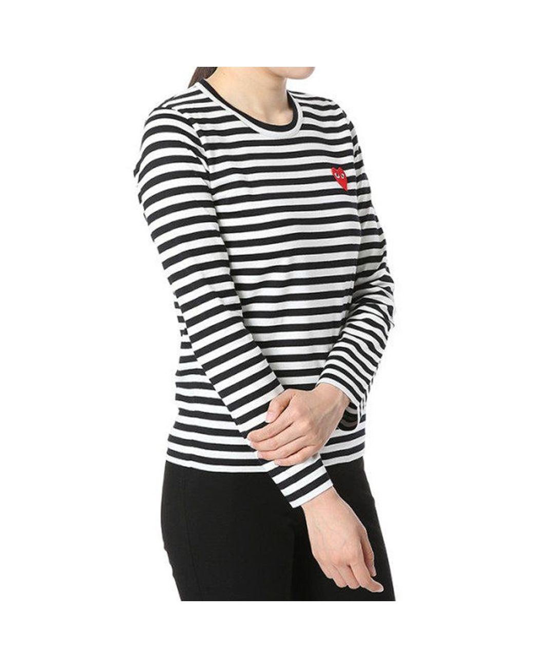 COMME DES GARÇONS PLAY Black (Wmns) Striped Long Sleeves Tee