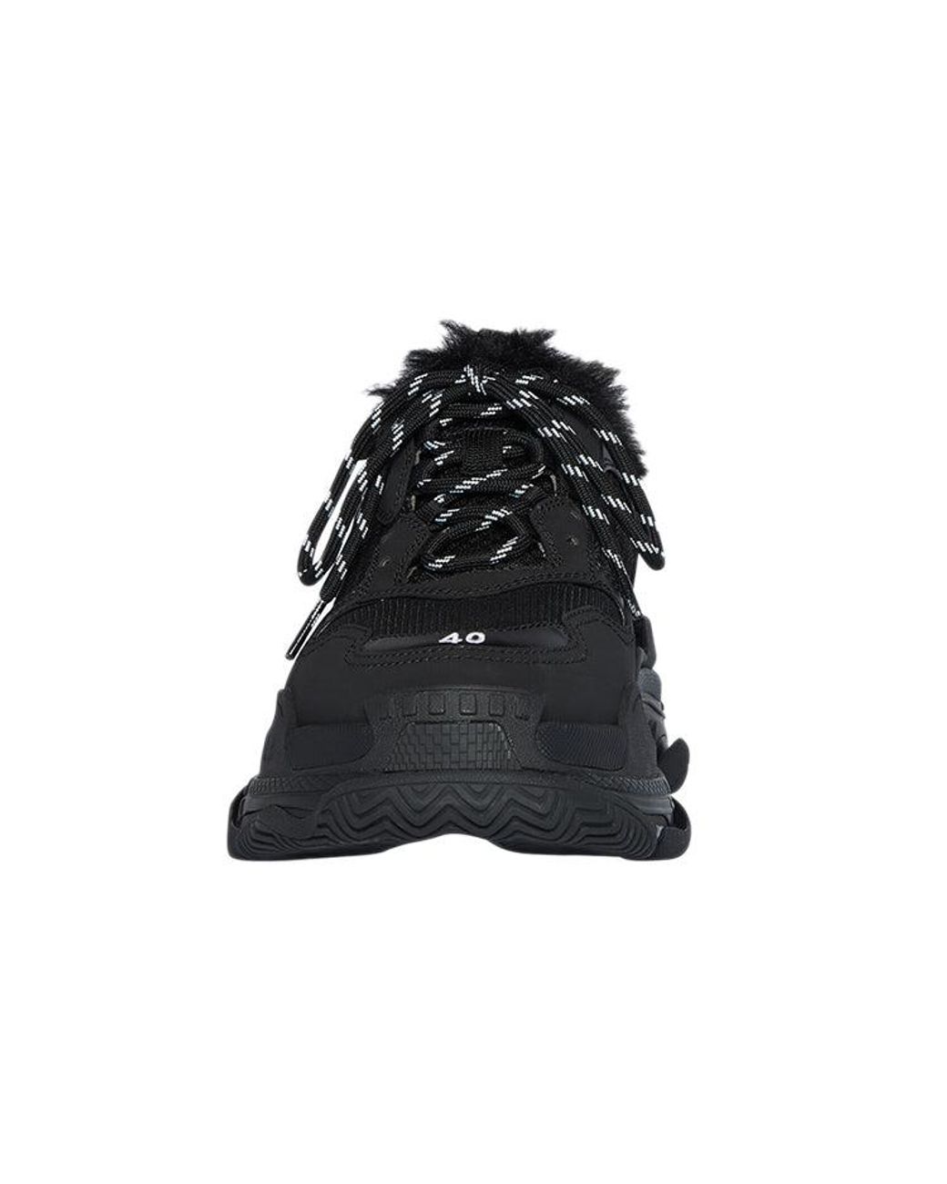 Balenciaga Black Triple S Sneaker 'Faux Fur' for men