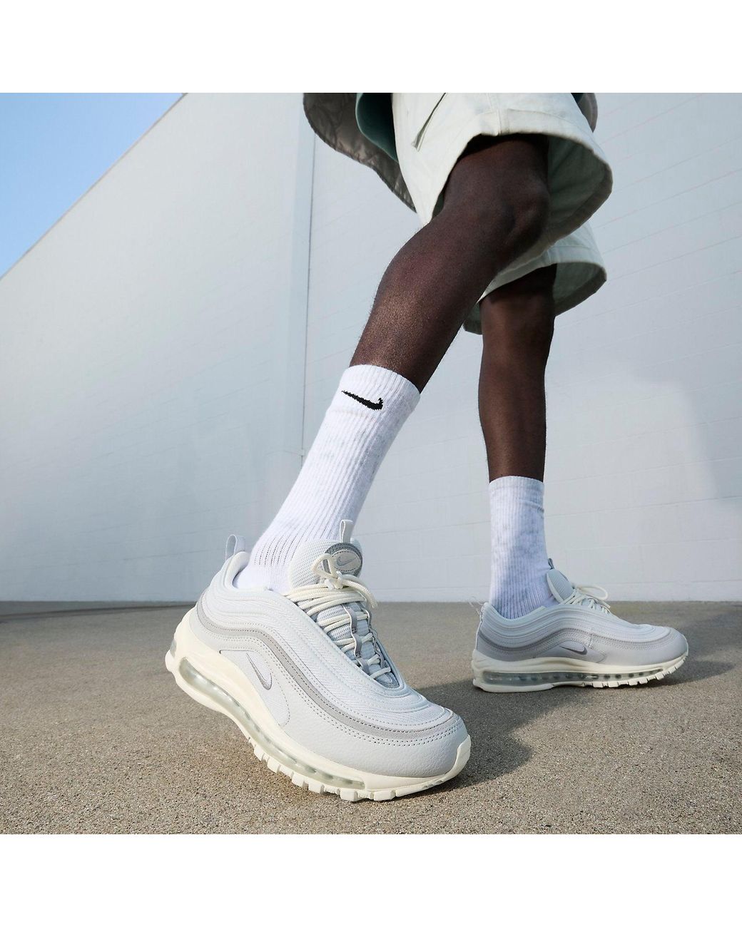 platinum white air max 97