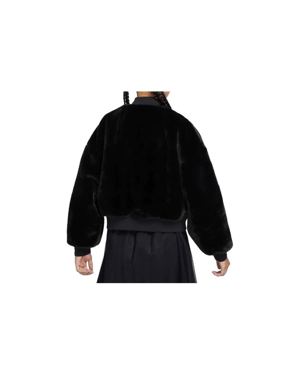 Nike Black (Wmns) Sportswear Reversible Faux Fur Bomber Jacket
