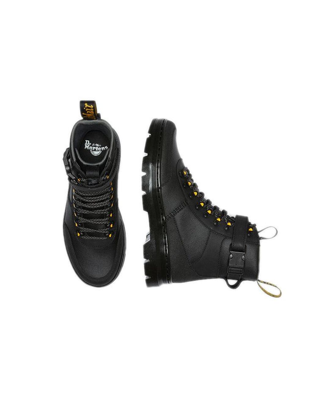 Dr. Martens Black Combs Tech Coated Canvas Casual Boots