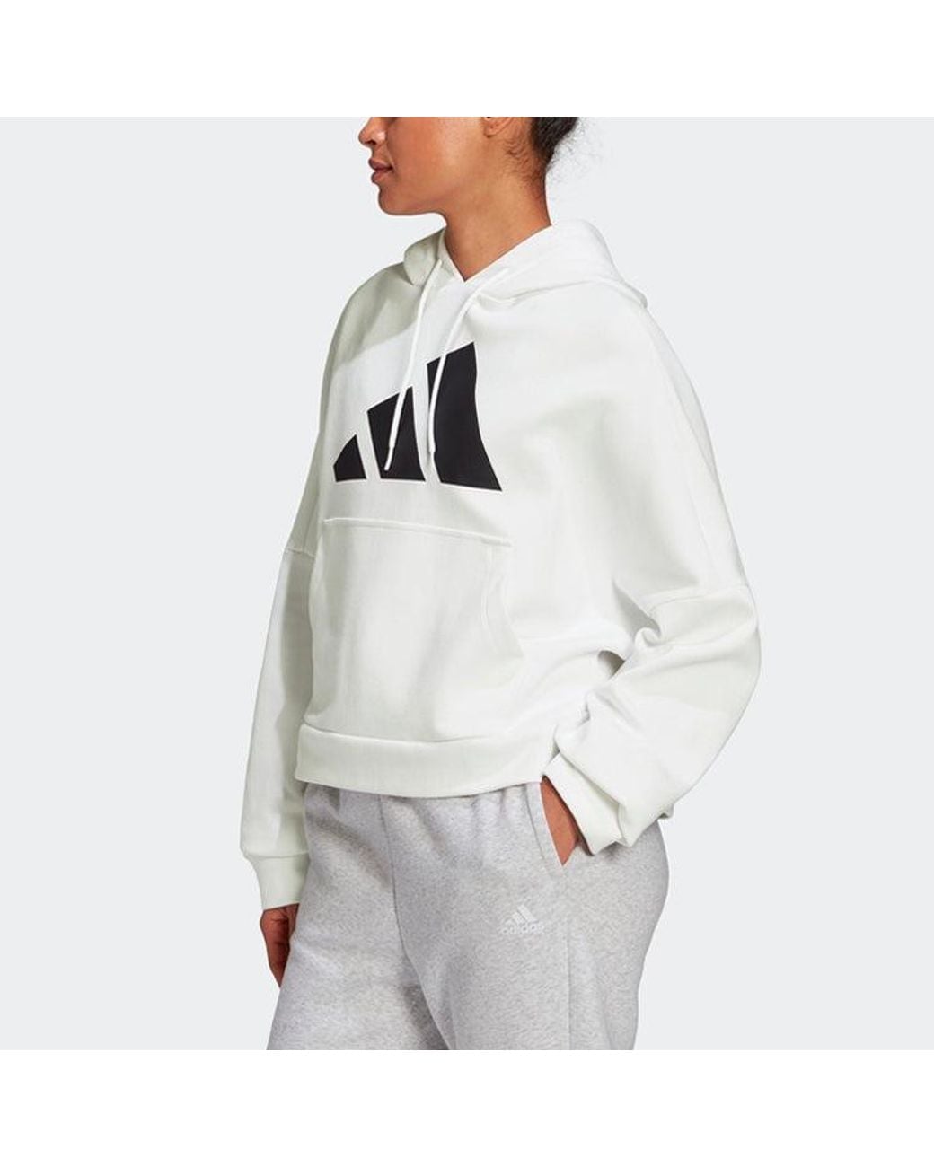 Adidas White (Wmns) Contrasting Colors Logo Sports Pullover Hoodie Asia Edition