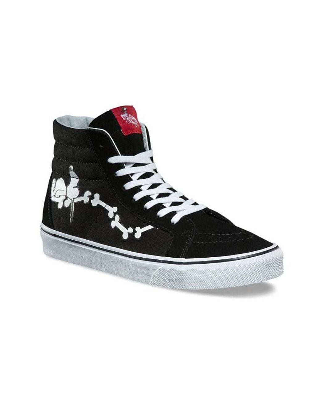 Vans Black Peanuts X Sk8-Hi Reissue 'Snoopy Bones' for men