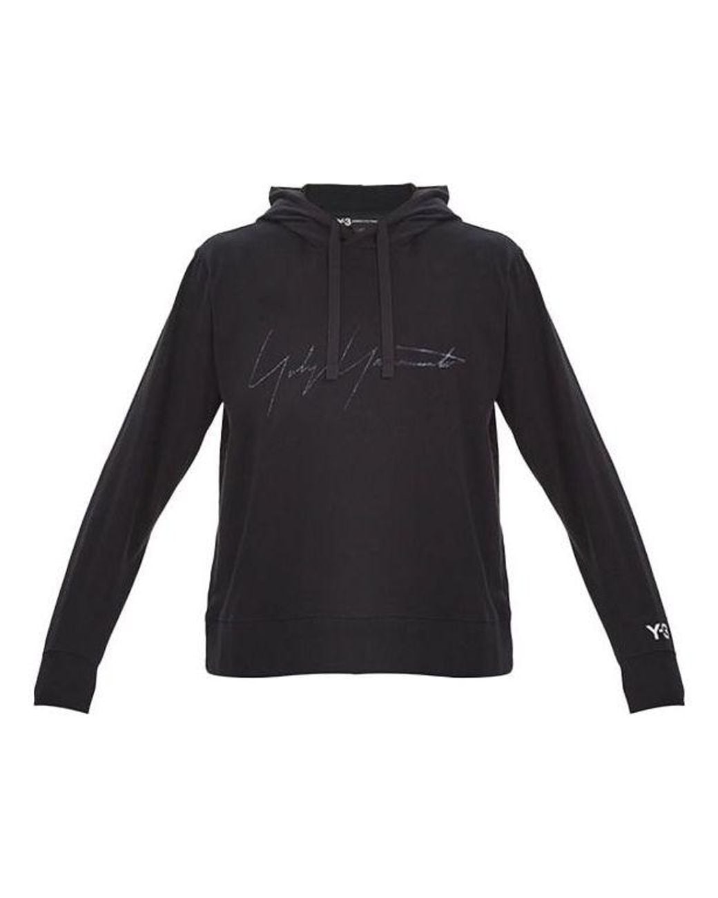 Adidas Black Y-3 Drawstring Hooded Long Sleeves Casual for men