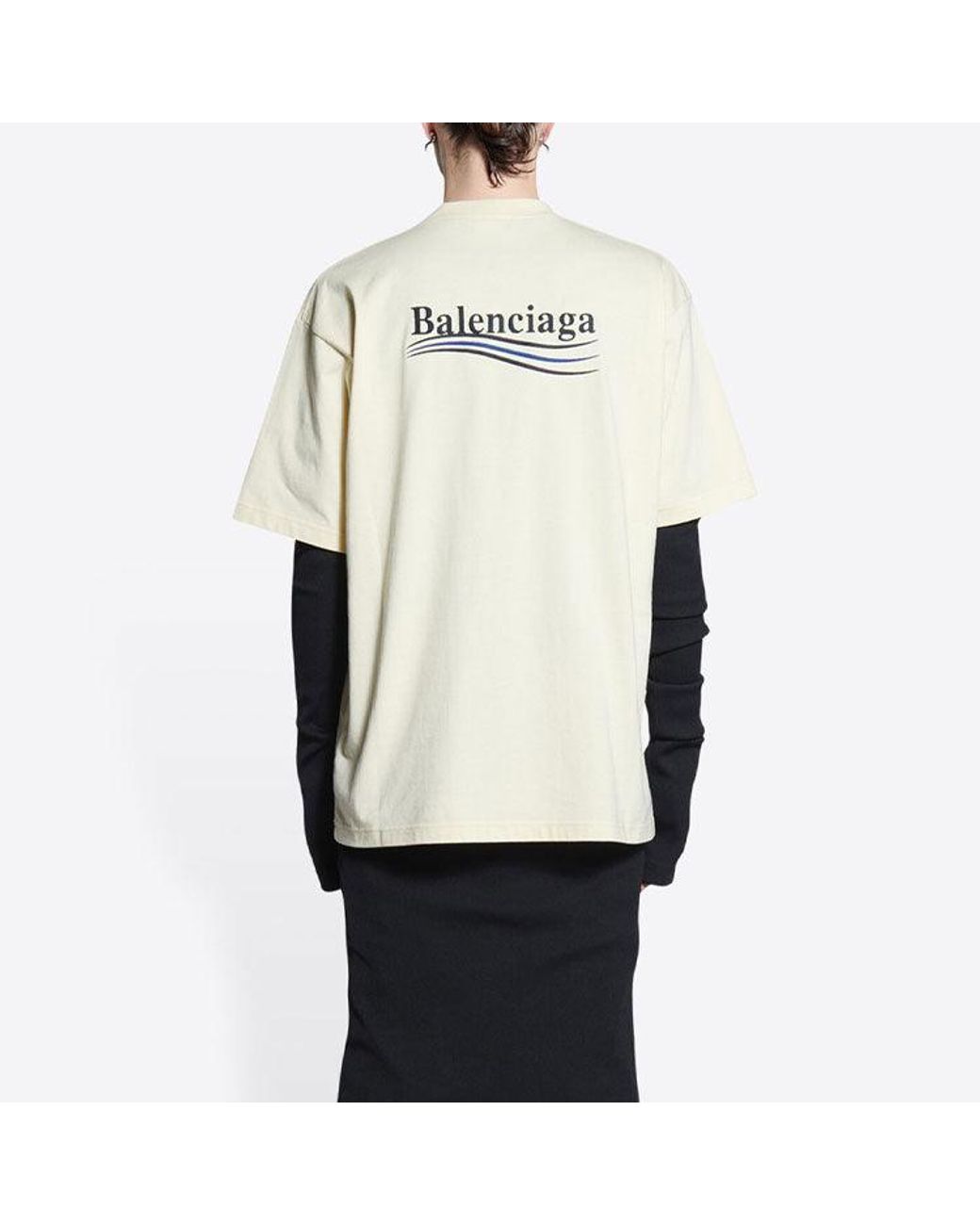 Balenciaga White Political Campaign T-Shirt Large Fit 'Off' for men