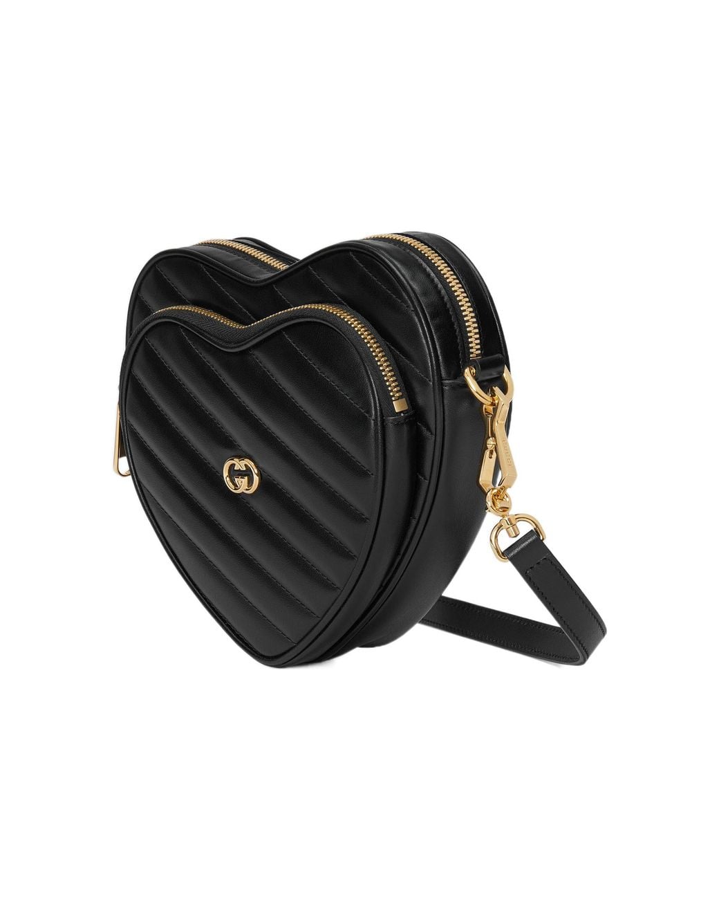 Gucci Black (Wmns) Interlocking G Mini Heart Shoulder Bag
