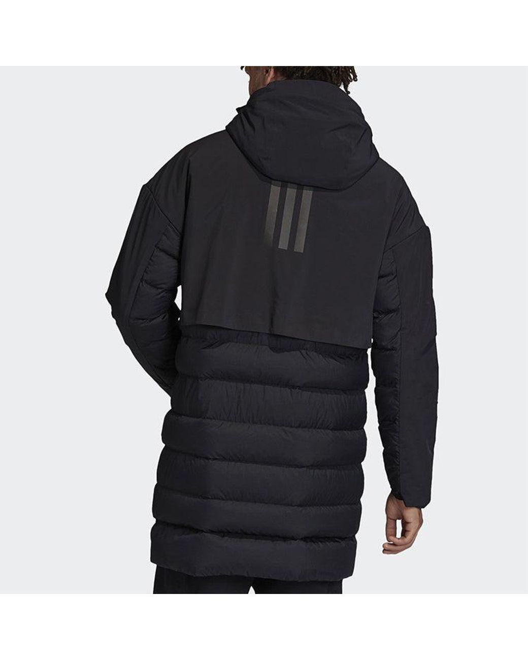Adidas Blue Outdoor Casual Sports Windproof Stay Warm Hooded Down Jacket for men
