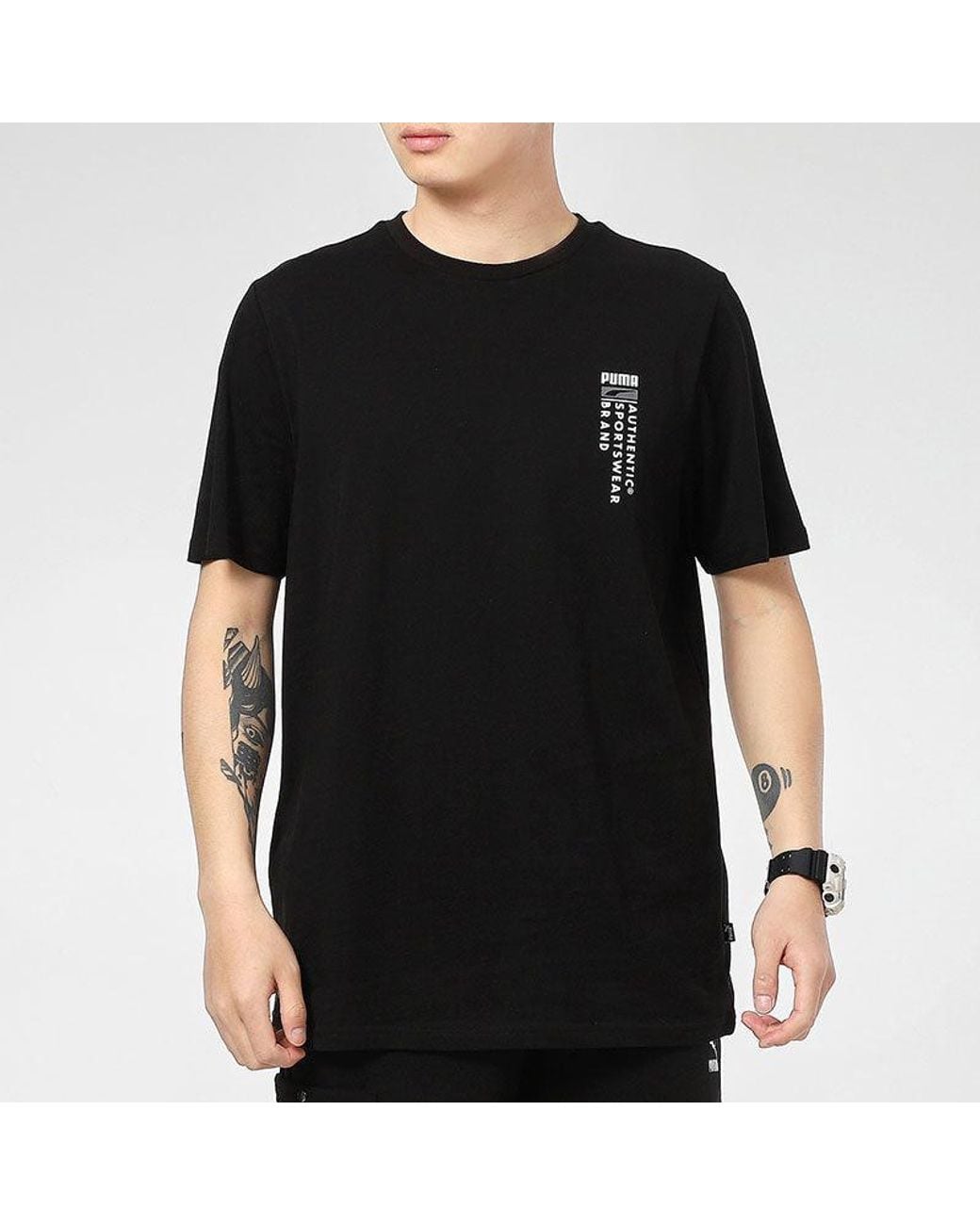 PUMA Black Casual Graphic T-Shirts for men