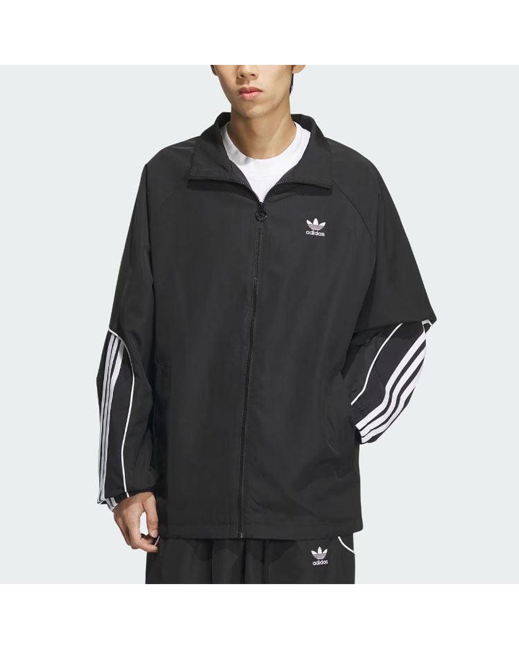 Adidas Black Originals 3-Stripes Coach Jacket Asia Sizing for men