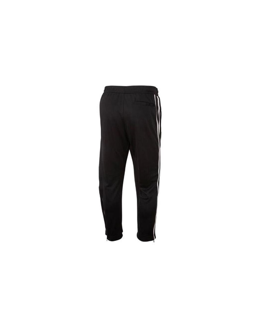 Nike Black Side Stripe Print Pants Foot Zipper Knit Sports Trousers for men