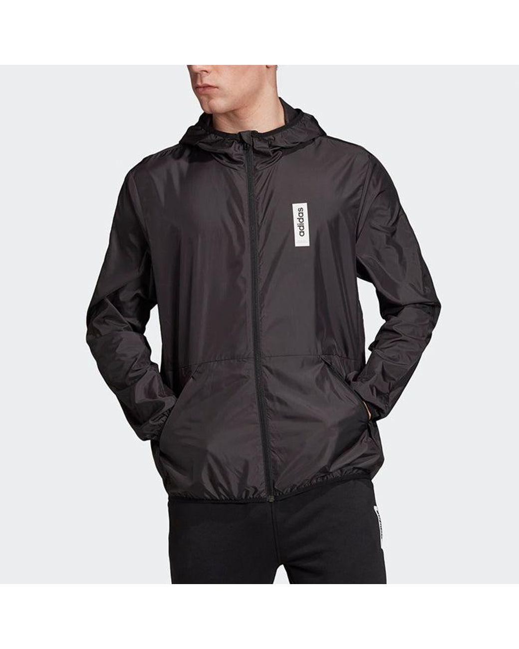 Adidas Green Casual Sports Hooded Windproof Woven Jacket for men
