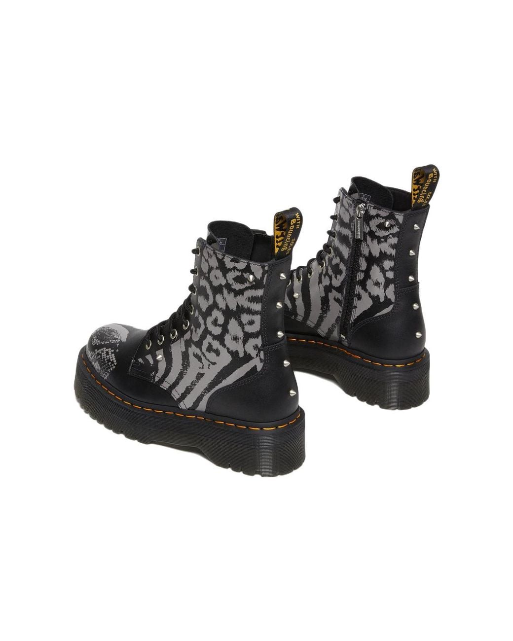 Dr. Martens Black Dr.Martens Jadon Boot Animal Clash Leather Platforms for men