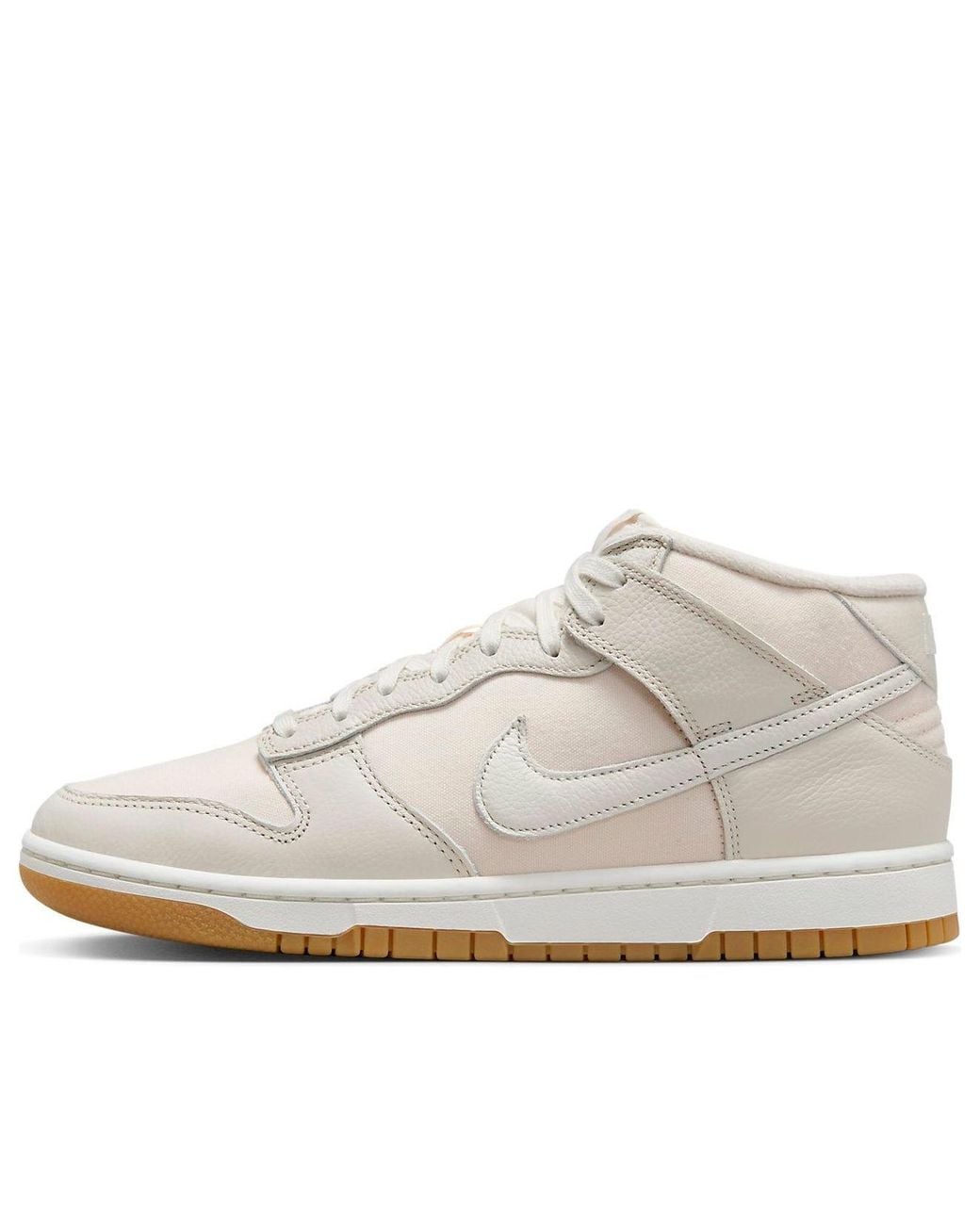 Nike White Dunk Mid 'Canvas Light Orewood Gum' for men