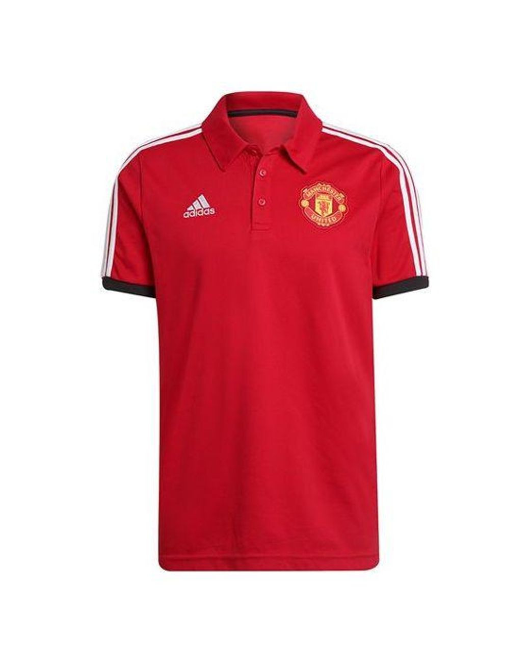 Adidas Red Manchester United Athleisure Casual Sports Short Sleeve Training Polo for men