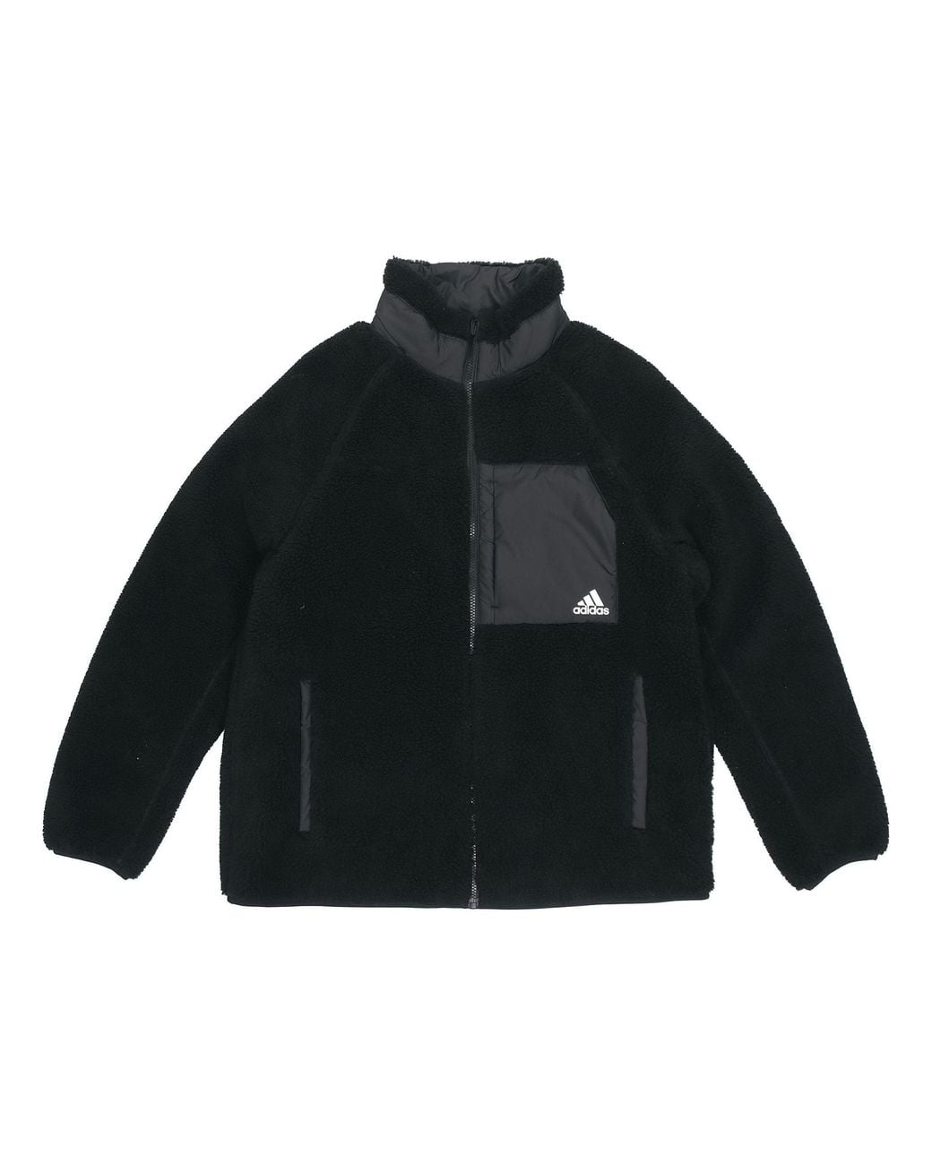 Adidas Black Sherpa Reversible Jacket Asia Sizing for men
