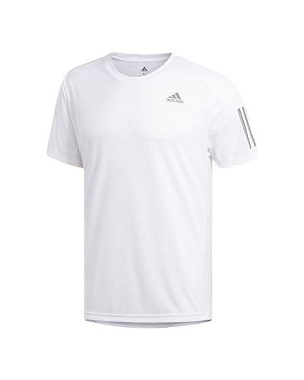 Adidas White Own The Run Tee Running Short Sleeve for men