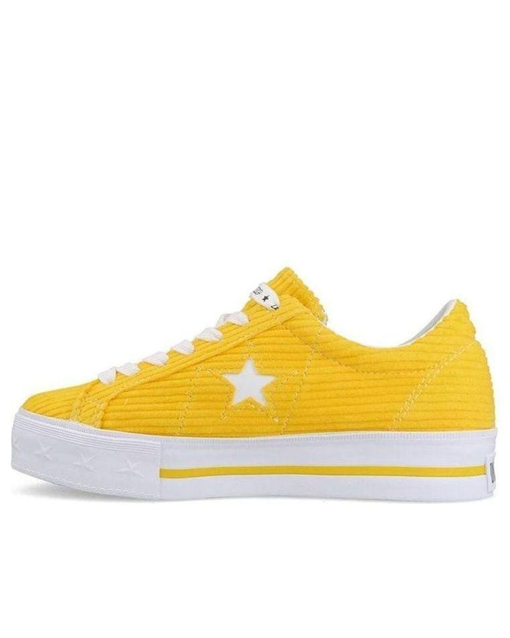 Converse Yellow (Wmns) Mademe X One Star Platform Suede Ox 'Vibrant'