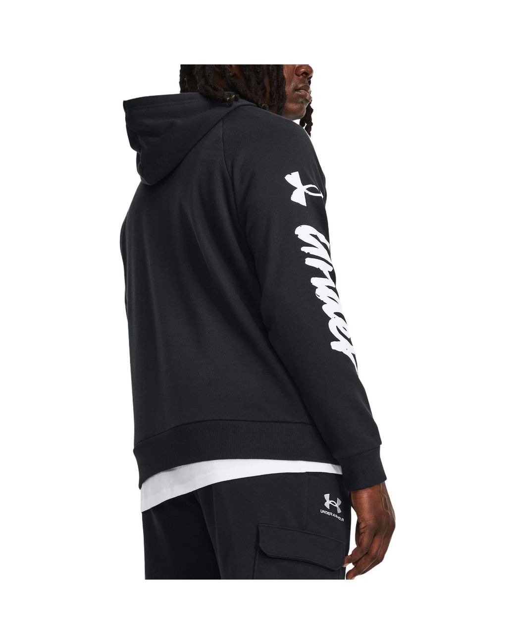 Under Armour Black Rival Fleece Graphic Hoodie for men