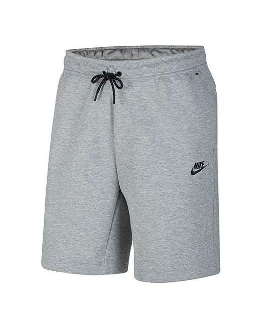 Nike Gray Sportswear Tech Fleece Athleisure Casual Sports Knit Breathable Shorts for men
