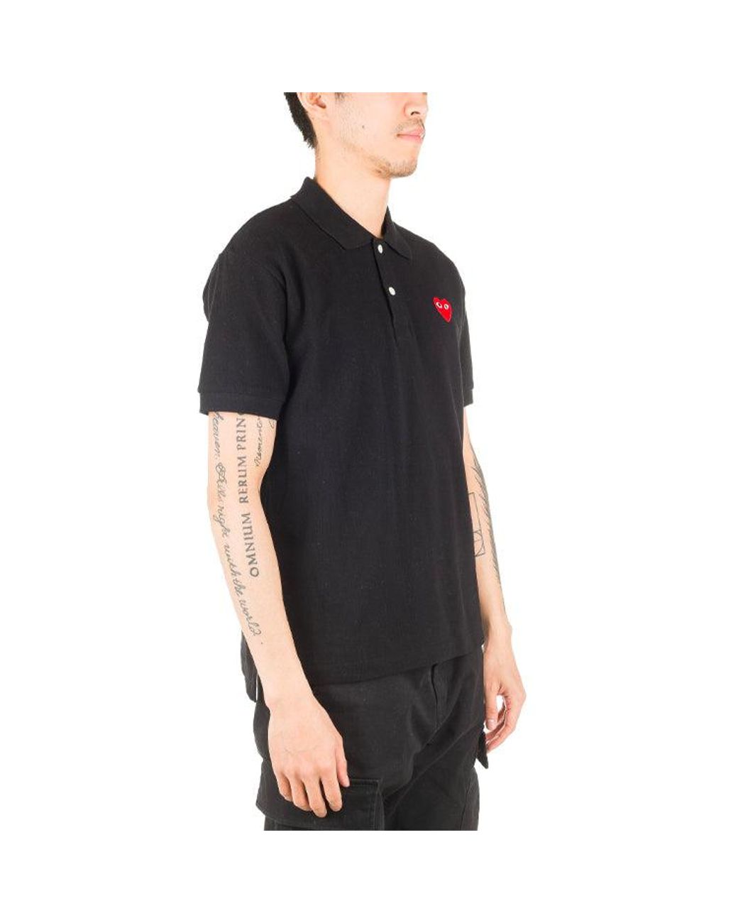 COMME DES GARÇONS PLAY Black Polo Emblem for men