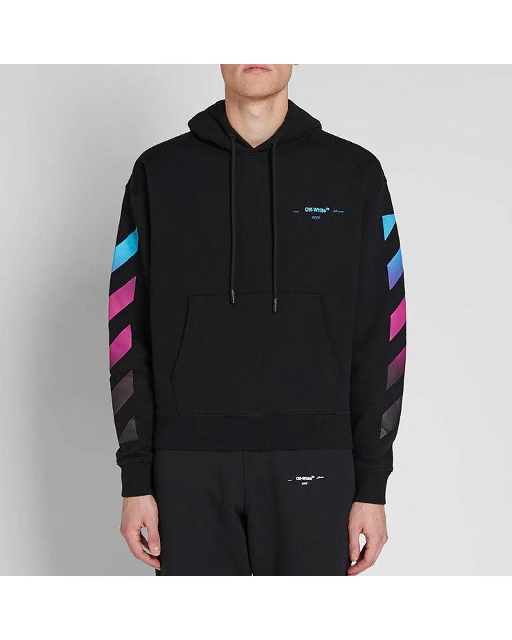 Off-White c/o Virgil Abloh Blue Aw18 Hooded Pullover