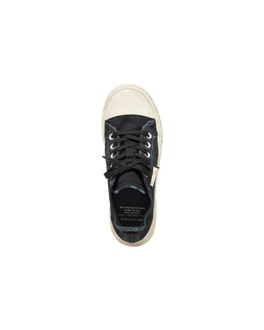 Balenciaga Blue Paris Low Top Sneakers Destroyed Cotton And Rubber' for men