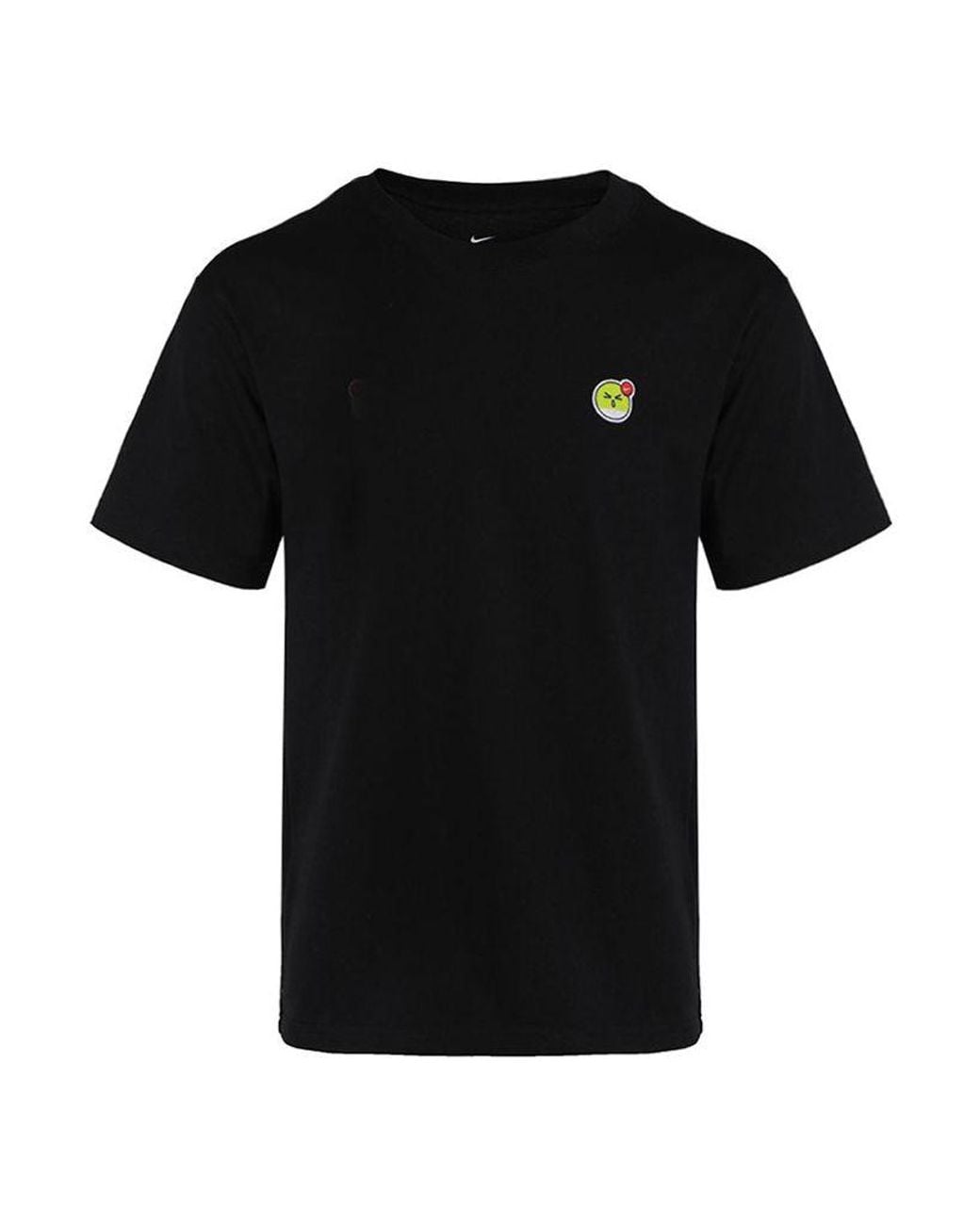 Nike Black Sportswear Max 90 Embroidered Sports Round Neck Short Sleeve for men