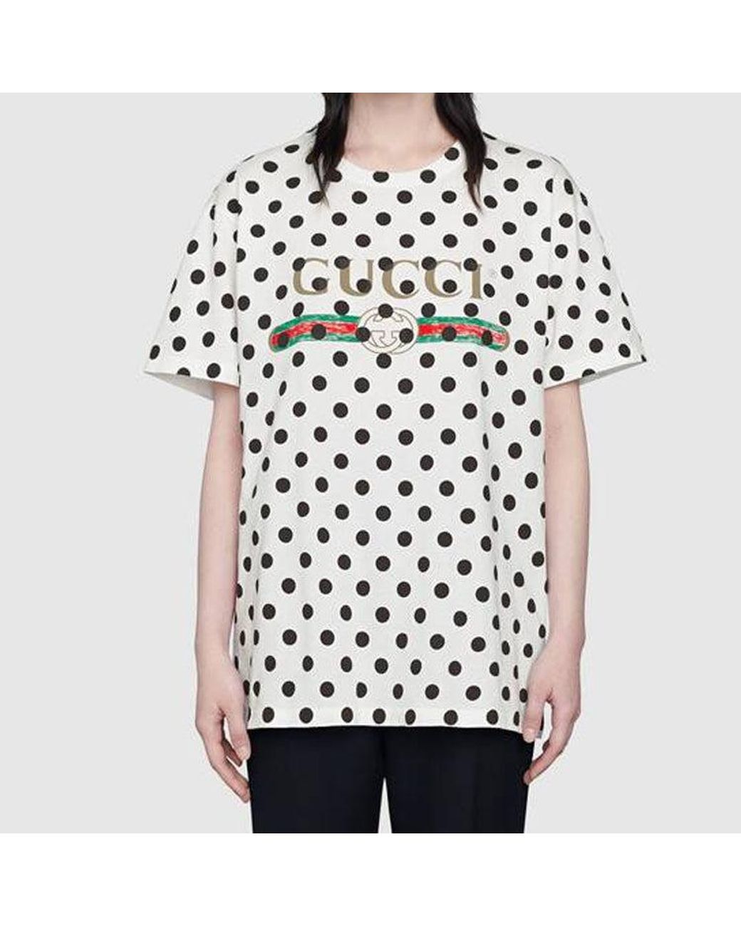 Gucci White (Wmns) With Round Neck And Wave Dot Letters For