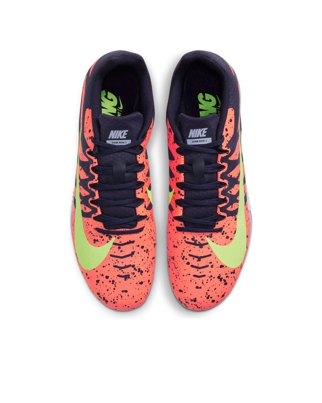 Nike Blue Air Zoom Rival S 9 Spikes 'Paint Splatter Bright Mango Zitron' for men
