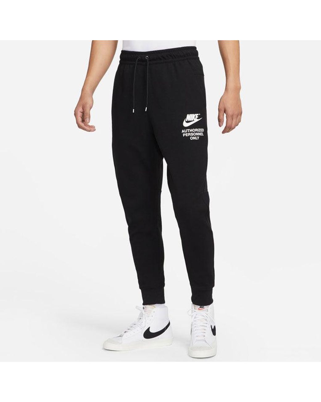Nike Black Logo Alphabet Printing Knit Bundle Feet Sports Pants/Trousers/Joggers Autumn for men