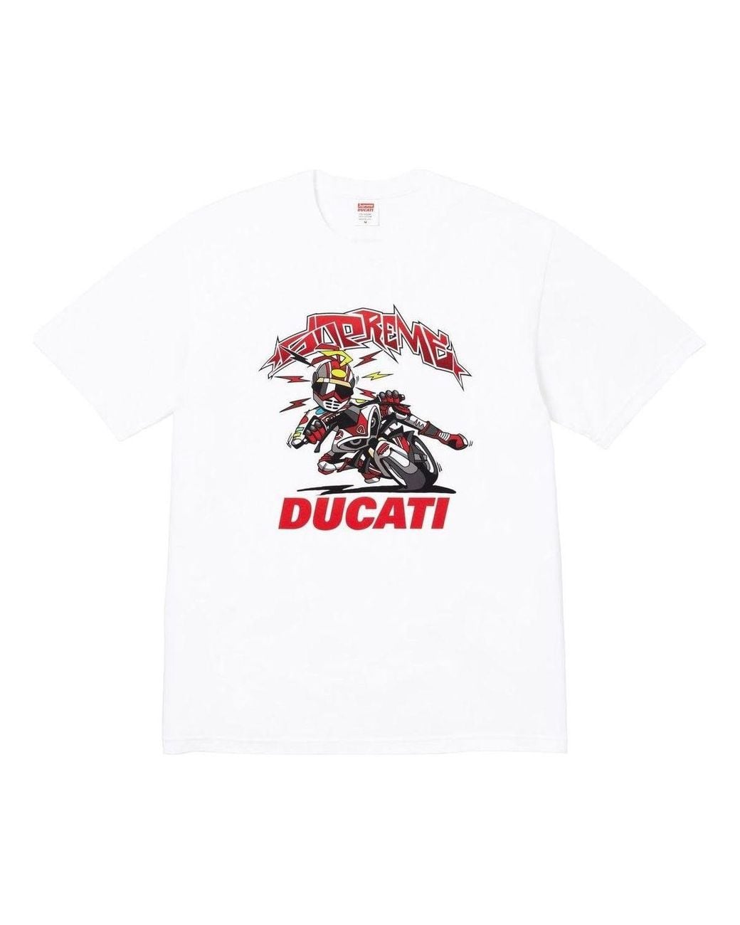 Supreme White X Ducati Bike T-Shirt for men