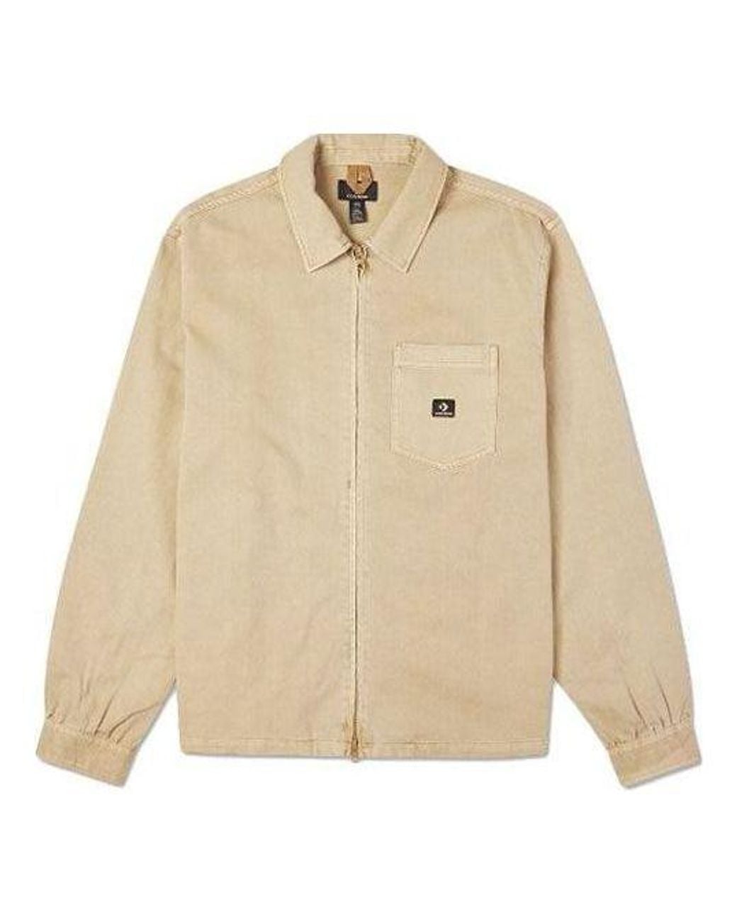 Converse Natural Washed Canvas Full Zip Work Shirt 'Nomad Khaki' for men