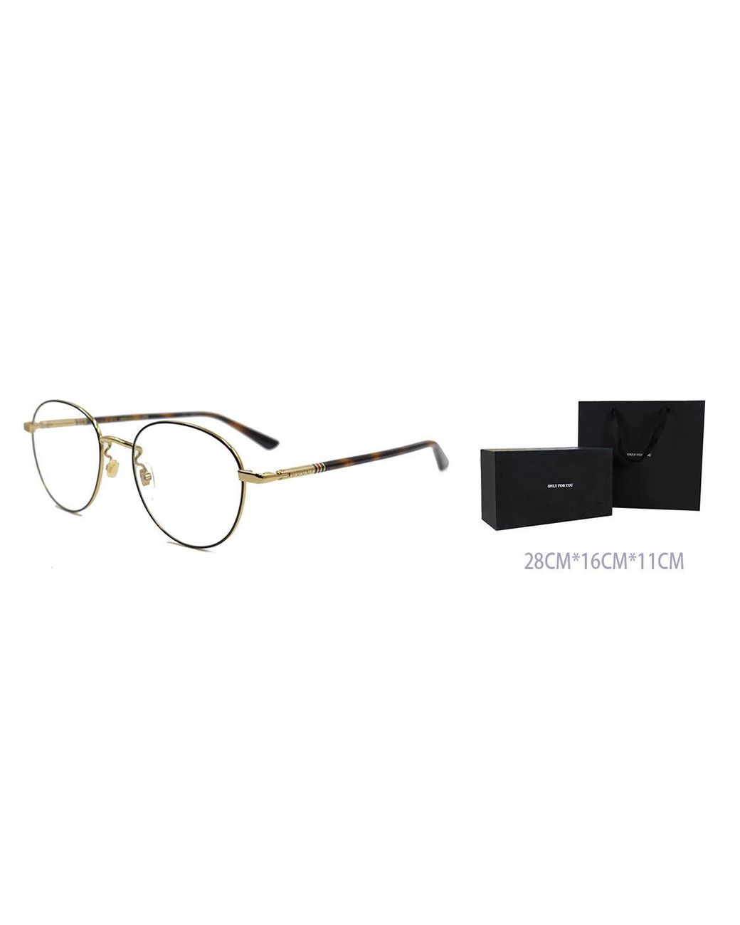Gucci Metallic Round Frame Color Enamel Ribbon Element Optical Glasses Frame Sub-Edition/Golden